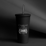 Black Insulated Tumbler 20oz Front View Dark Aesthetic