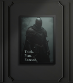 Knight Motivational Poster Think Plan Execute Dark